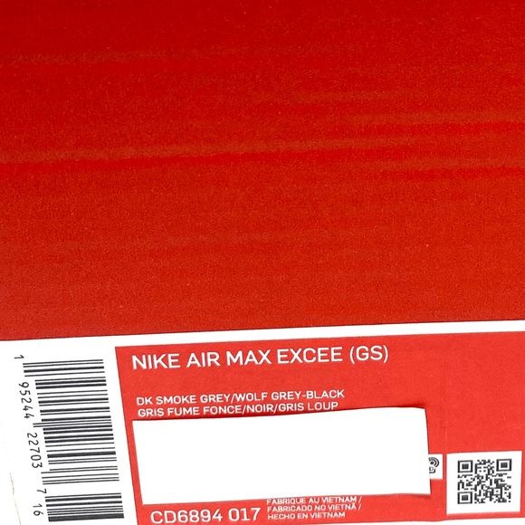 Nike Women's Size CD6894 017 Air Max Excee Black Smoke Wolf Grey Sneakers Youth - Picture 10 of 11
